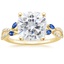 18KY Moissanite Luxe Willow Sapphire and Diamond Ring (1/8 ct. tw.), smalltop view