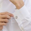 Silver Homme Engravable Round Cufflinks, smallside view