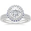 18KW Moissanite Circa Diamond Ring with Sapphire Accents with Ballad Diamond Ring (1/6 ct. tw.), smalltop view