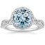 18KW Aquamarine Luxe Willow Halo Diamond Ring (2/5 ct. tw.), smalltop view
