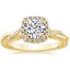 18K Yellow Gold Petite Twisted Vine Halo Diamond Ring (1/4 ct. tw.), smalltop view