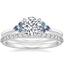 18K White Gold Indigo Melody Diamond Ring with Petite Shared Prong Diamond Ring (1/4 ct. tw.)