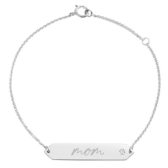 Engravable Mom Diamond Bar Bracelet - Brilliant Earth