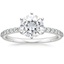 18KW Moissanite Six Prong Petite Shared Prong Diamond Ring (1/5 ct. tw.), smalltop view