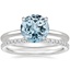 18KW Aquamarine Petite Elodie Ring with Luxe Ballad Diamond Ring, smalltop view