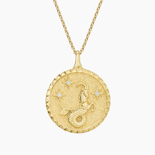 14K Yellow Necklace Virgo | Virgo Zodiac | Gold Diamond Brilliant Earth Accented
