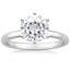 18KW Moissanite Six-Prong 2mm Comfort Fit Solitaire Ring, smalltop view