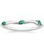 18K White Gold Willow Contoured Ring with Lab Emerald Accents, smalltop view