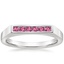 Petite Signet Pink Tourmaline Ring in 18K White Gold