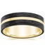 Yellow Gold Forged Carbon and Gold Channel Ring 
