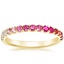 Yellow Gold Burgundy Ombre Ring