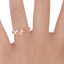 14K Rose Gold Budding Willow Ring, smallzoomed in top view on a hand