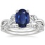 18KW Sapphire Willow Diamond Ring (1/8 ct. tw.) with Luxe Willow Diamond Wedding Ring (1/5 ct. tw.), smalltop view