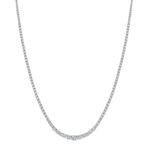 Platinum finish ladies created diamonds Tennis Necklace 