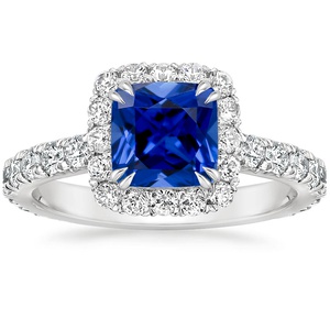 Sapphire Luxe Sienna Halo Diamond Ring (3/4 ct. tw.) in Platinum