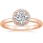 14K Rose Gold Halo Diamond Ring (1/6 ct. tw.), smalltop view