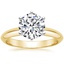 18K Yellow Gold Six-Prong Classic Ring, smalltop view