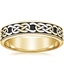 Yellow Gold Black Rhodium Celtic Eternity Knot Wedding Ring