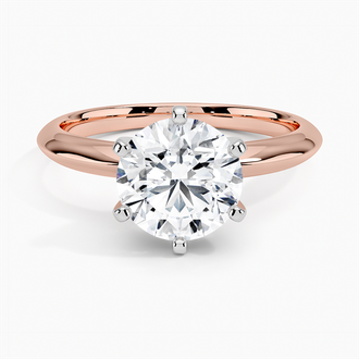 14K Rose Gold Classic Six-Prong Solitaire Ring