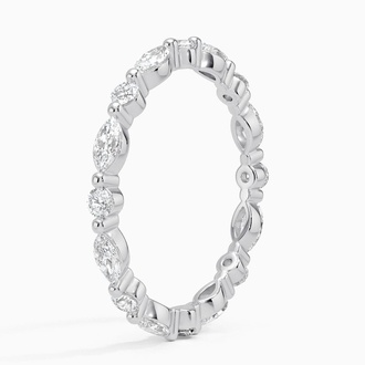Round and Marquise Diamond Eternity Band