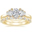 18K Yellow Gold Faye Baguette Diamond Ring (1/2 ct. tw.) with Harper Diamond Ring (1/3 ct. tw.)