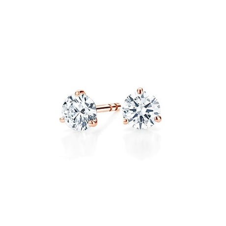 three prong diamond earrings