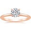 14K Rose Gold Petal Diamond Ring, smalltop view