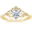 Heart 18K Yellow Gold Celtic Crown Diamond Ring