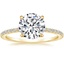 18K Yellow Gold Demi Diamond Ring with Sapphire Accents (1/4 ct. tw.), smalltop view
