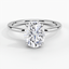 Moissanite Secret Halo Diamond Ring in 18K White Gold