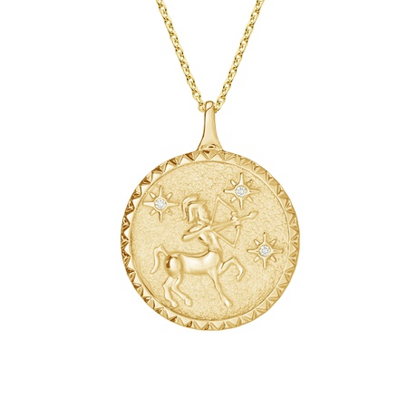 14k gold sagittarius pendant