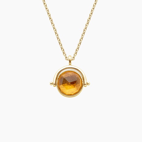 Gold Citrine Pendant -Genuine Citrine Necklace - November Birthstone P –  Adina Stone Jewelry