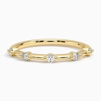Spaced Round Diamond Single Shared Prong Band