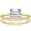 18K Yellow Gold Horizontal Petite Comfort Fit Ring with Luxe Ballad Diamond Ring (1/4 ct. tw.)