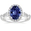 18KW Sapphire Tiara Halo Diamond Ring (1/4 ct. tw.), smalltop view