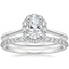 18K White Gold Calla Diamond Ring (1/3 ct. tw.) with Petite Shared Prong Diamond Ring (1/4 ct. tw.)