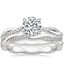 18K White Gold Petite Twisted Vine Diamond Ring (1/8 ct. tw.) with Petite Twisted Vine Eternity Diamond Ring (1/5 ct. tw.)