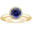 18KY Sapphire Halo Diamond Ring (1/6 ct. tw.), smalltop view