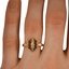 The Viridiana Ring, smallzoomed in top view on a hand