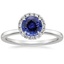 18KW Sapphire Vienna Halo Diamond Ring, smalltop view