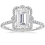 18KW Moissanite Reina Halo Diamond Ring, smalltop view