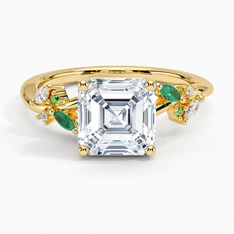 Arden Diamond Ring with Lab Emerald Accents - Brilliant Earth