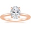 14K Rose Gold Everly Diamond Ring, smalltop view