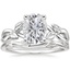 PT Moissanite Budding Willow Ring with Winding Willow Ring, smalltop view