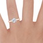 14K Rose Gold Six-Prong 2mm Comfort Fit Ring, smallzoomed in top view on a hand