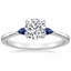 18K White Gold Aria Ring with Sapphire Accents, smalltop view