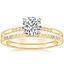 18K Yellow Gold Laurel Ring with Laurel Diamond Ring
