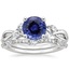 18KW Sapphire Willow Diamond Ring (1/8 ct. tw.) with Luxe Willow Diamond Wedding Ring (1/5 ct. tw.), smalltop view