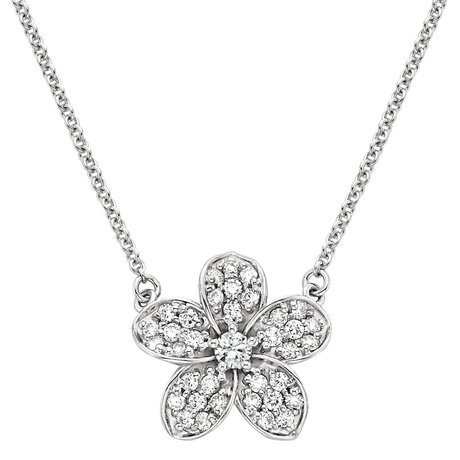 plumeria diamond necklace