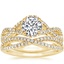 18K Yellow Gold Entwined Halo Diamond Bridal Set (1/2 ct. tw.)